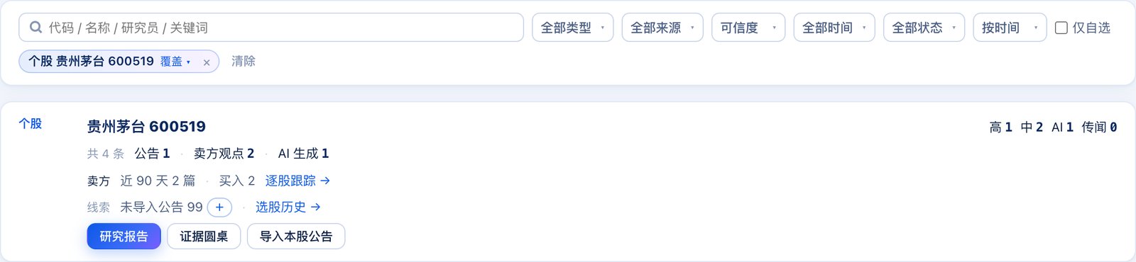 资料研究 · 个股档案:贵州茅台 600519